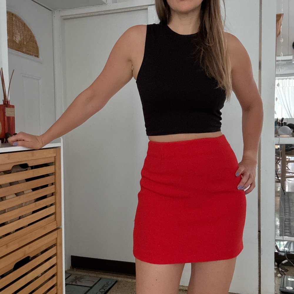 H&M Red Mini Skirt